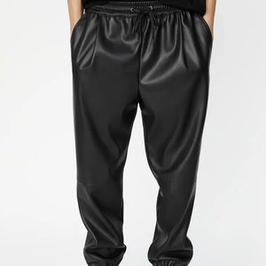 BRAND NEW ZARA FAUX LEATHER JOGGERS
